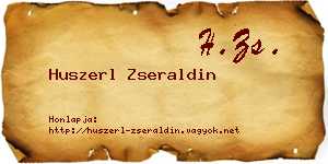 Huszerl Zseraldin névjegykártya